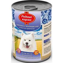 Корм Родные корма для собак говядина с потрошками в желе по-купечески консервированный