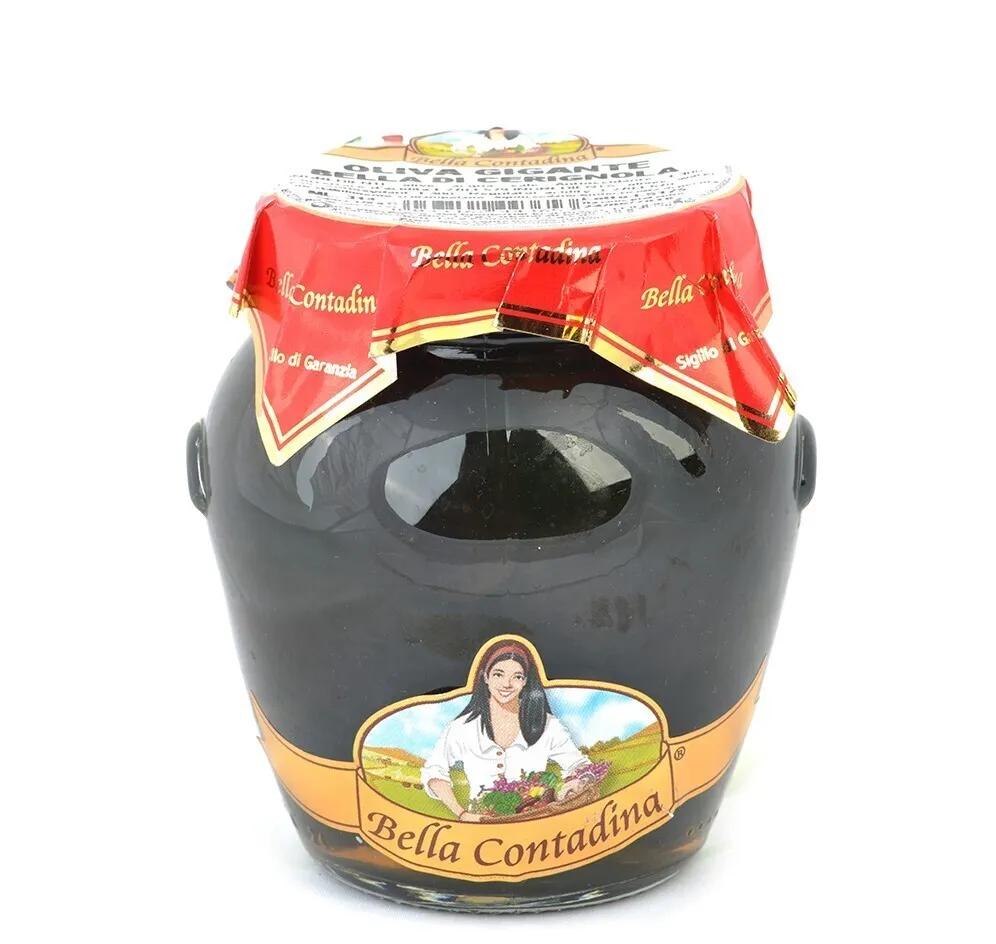 Маслины Bella Contadina гигант черные 314 мл., стекло
