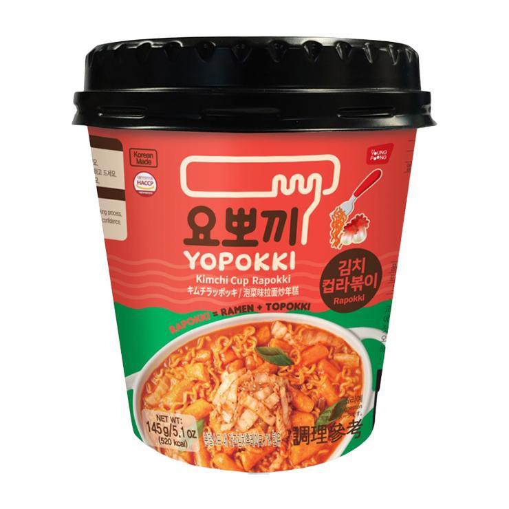 Клецки рисовые Yopokki Kimchi Rapokki кимчи с лапшой рапокки и соусом 145 гр., стакан