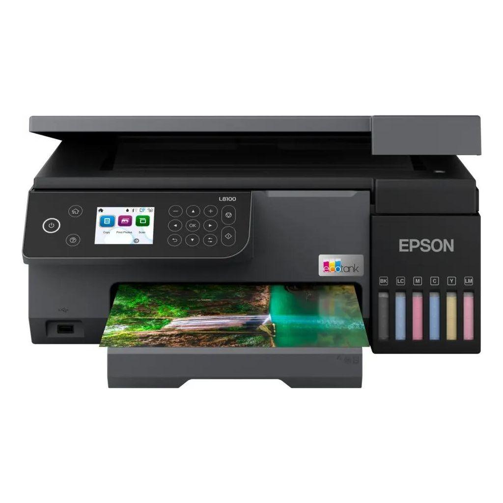 МФУ струйное Epson EcoTank L8100 цветная печать, A4, с СНПЧ, черный [c11ck94402/c11ck94503]