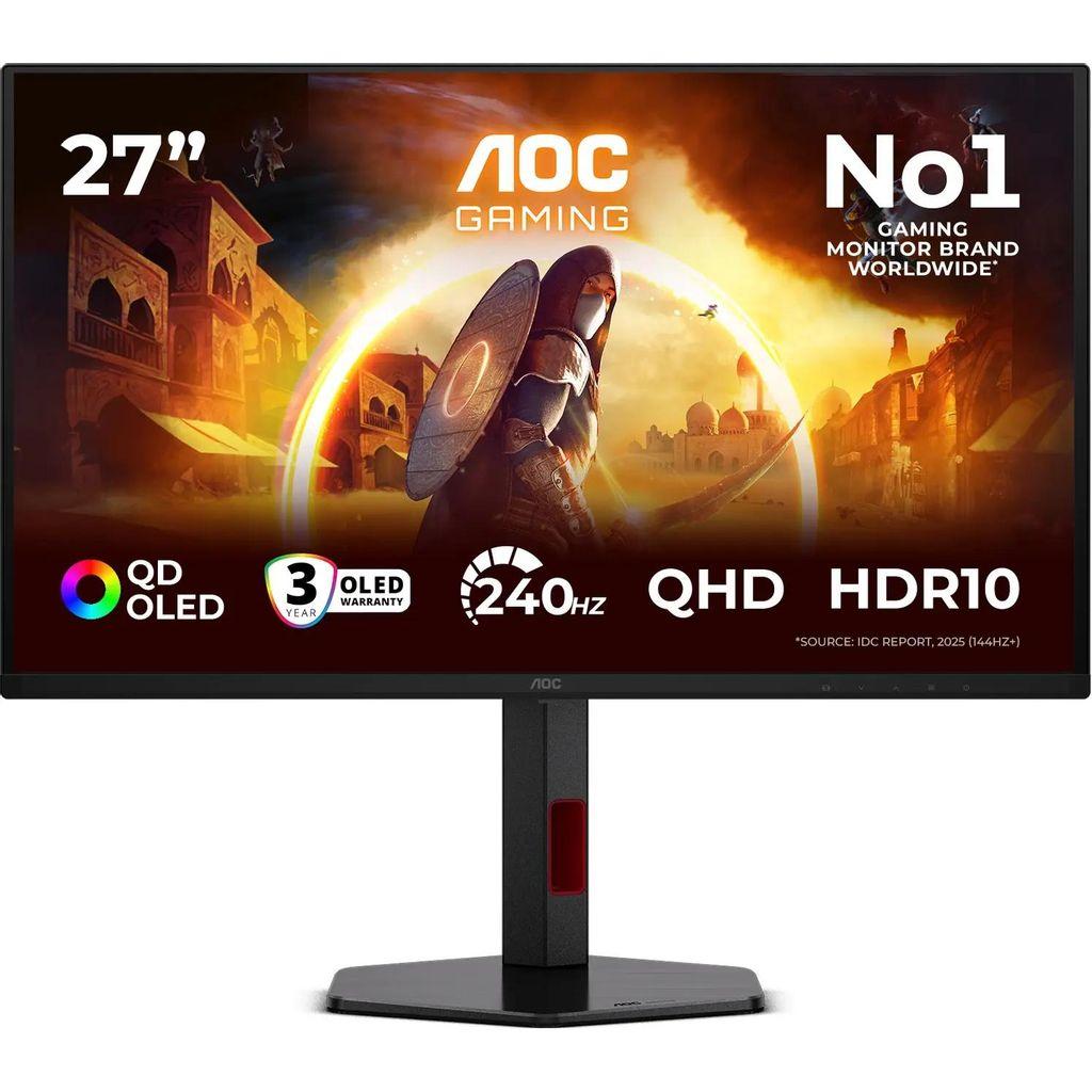 27" Монитор AOC Q27G4ZDR, 2560x1440, QD OLED, 240Гц, 2хHDMI, 1хDP, черный