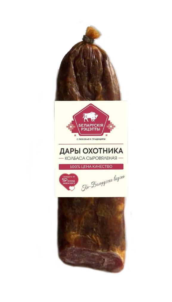 Колбаса сыровяленая Белорусские рецепты дары охотника 450 гр., в/у