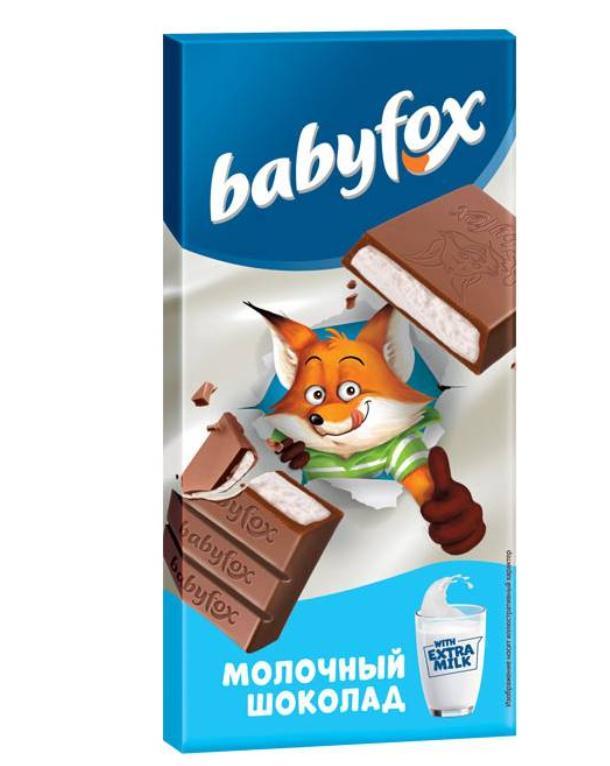 Шоколад Babyfox молочный 90 гр., обертка