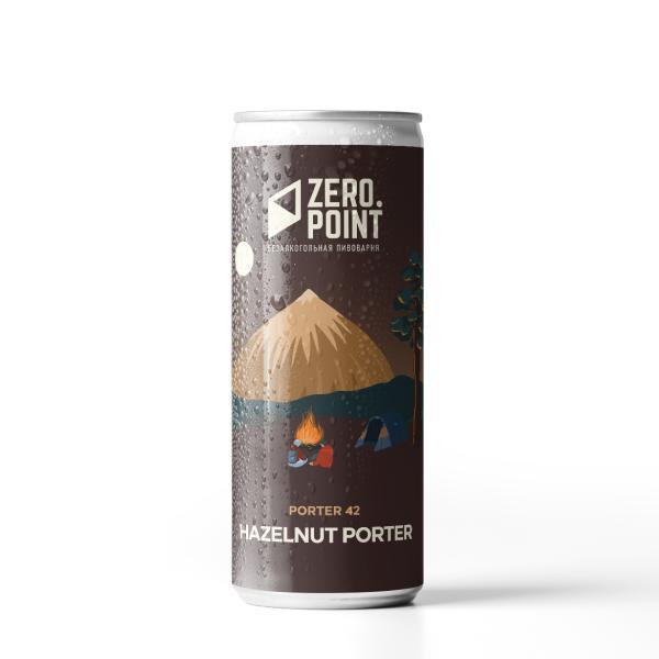 Пивной напиток Zero Point Porter 42 безалкогольный 330 мл., ж/б