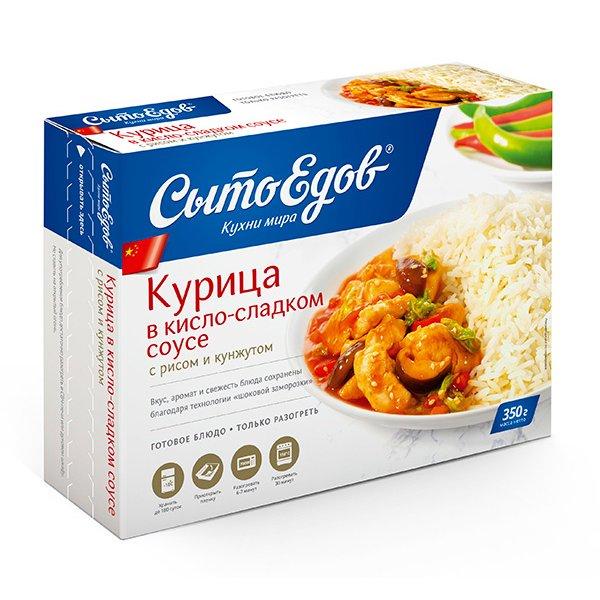 Курица Сытоедов с рисом и кунжутом в кисло-сладком соусе 350 гр., картон