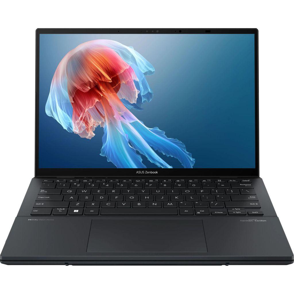 Ноутбук Asus ZenBook Duo UX8406CA-QL345X, 14", трансформер, OLED, Intel Core Ultra 7 255H 2ГГц, 16-ядерный, 32ГБ LPDDR5x, 1ТБ SSD, Intel Arc 140T, Windows 11 Pro, темно-серый [90nb14x1-m00m30]