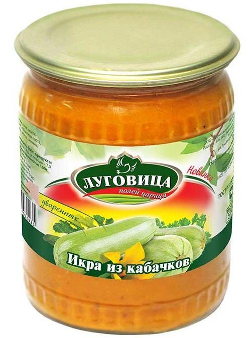 Икра Луговица кабачковая, 510 гр, стекло