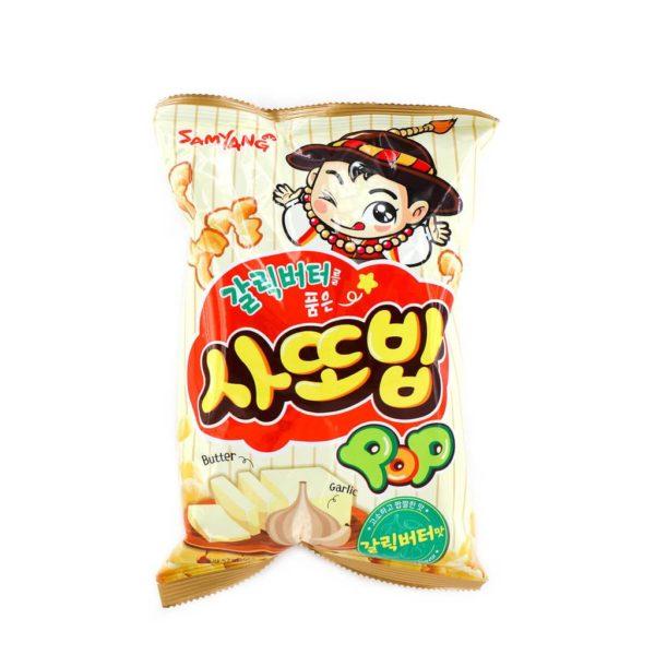 Снек Samyang Pop Snack кукурузный со вкусом чесночного масла 52 гр., флоу-пак