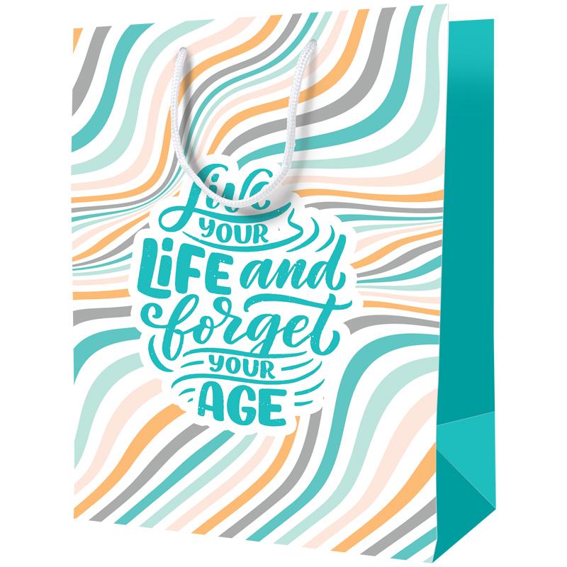 Пакет подарочный ArtSpace forget your age ламинированный 18х23х10 см.