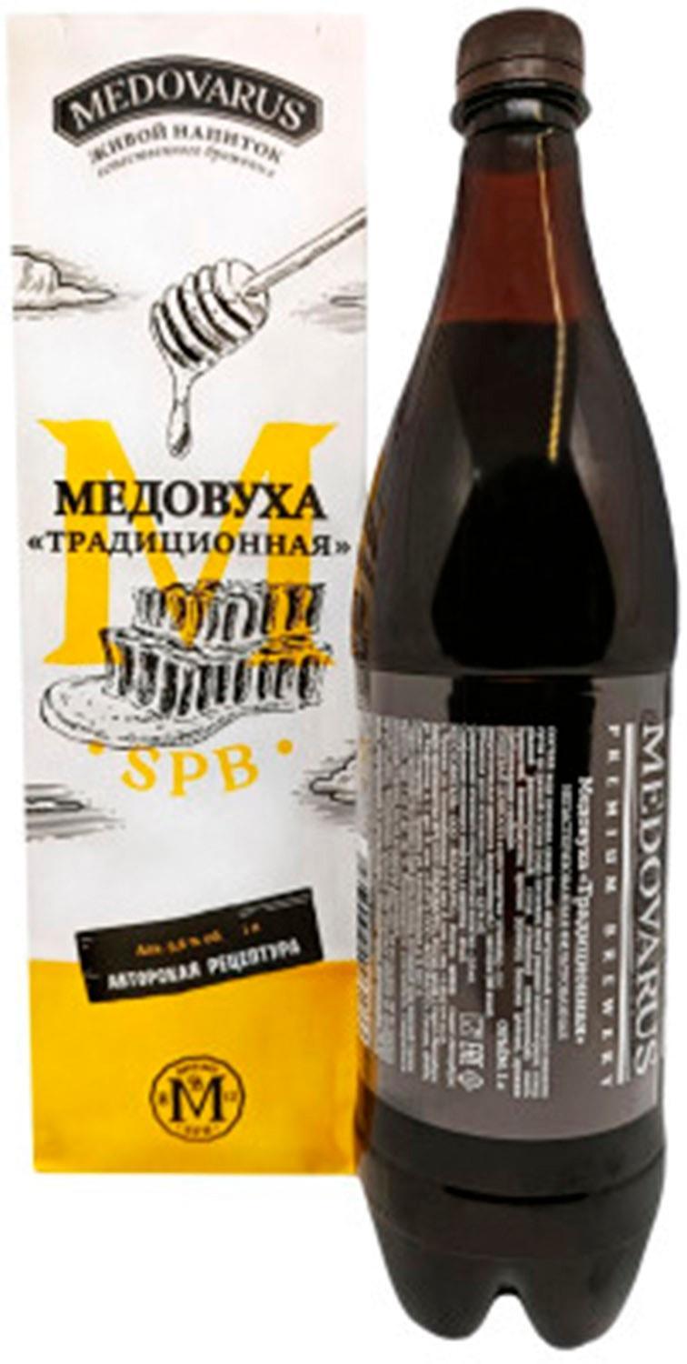 Медовуха Medovarus Традиционная 5,8% 1 л., ПЭТ