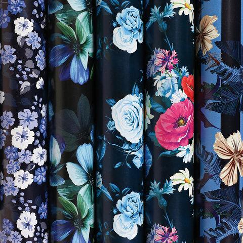 Бумага упаковочная Золотая Сказка night flowers мелованная 70х100см 5 дизайнов 70 г/м2
