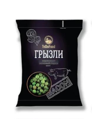 Зеленый горох, жареный, бекон, 35 гр., флоу-пак