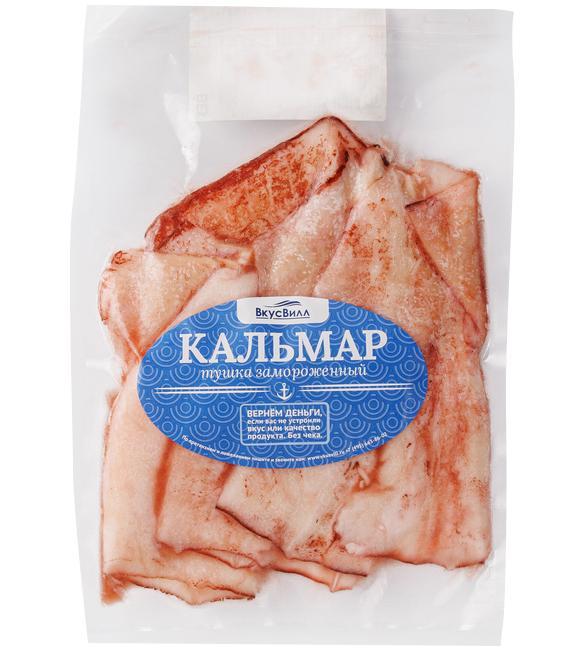 Кальмар ВкусВилл тушка неочищенная з/м 500 гр., вакуум