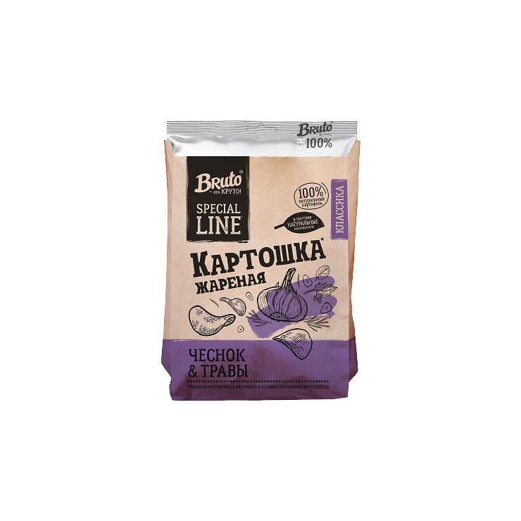 Картошечка Bruto Чеснок и травы 120 гр., флоу-пак