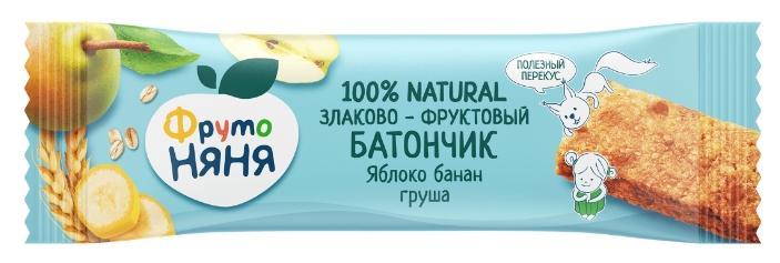 Батончик злаково-фруктовый Фруто Няня яблоко-банан-груша 25 гр., флоу-пак