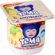 Биотворог Тёма 4,2% 100г яблоко-персик-банан ф-6