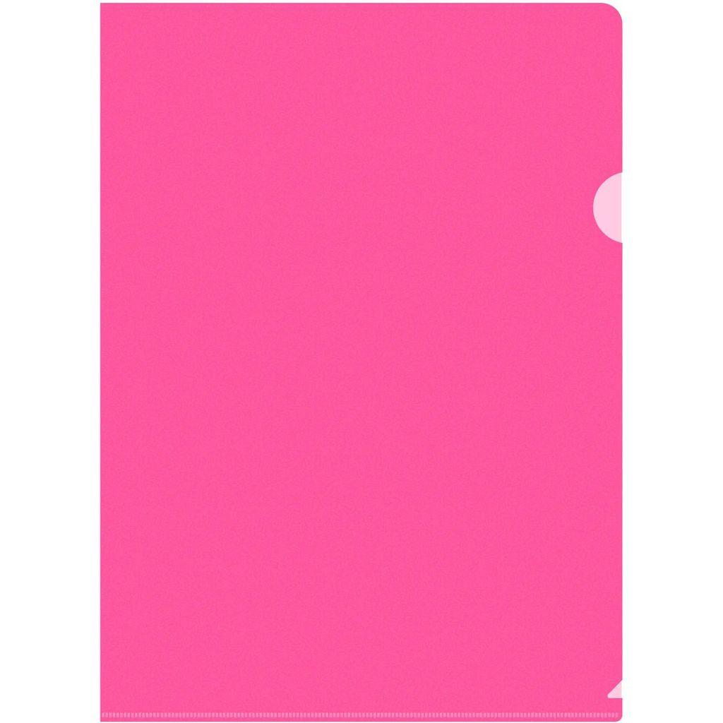 Папка-уголок Бюрократ Double Neon DNECPINK, A4, пластик, 0.18мм, розовый
