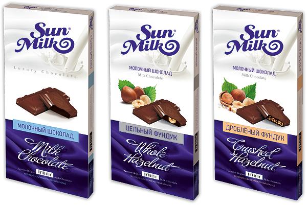 Шоколад Sun Milk молочный 100 гр., картон