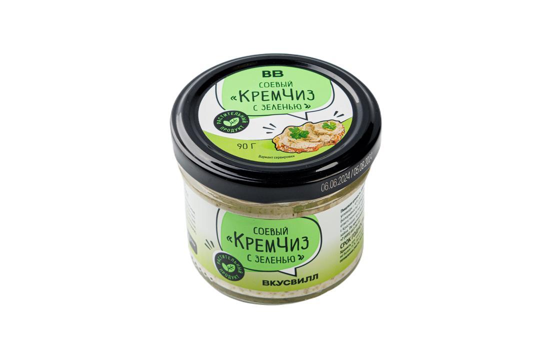 Соевый крем-чиз с зеленью, Вкусвилл 90 гр., стекло