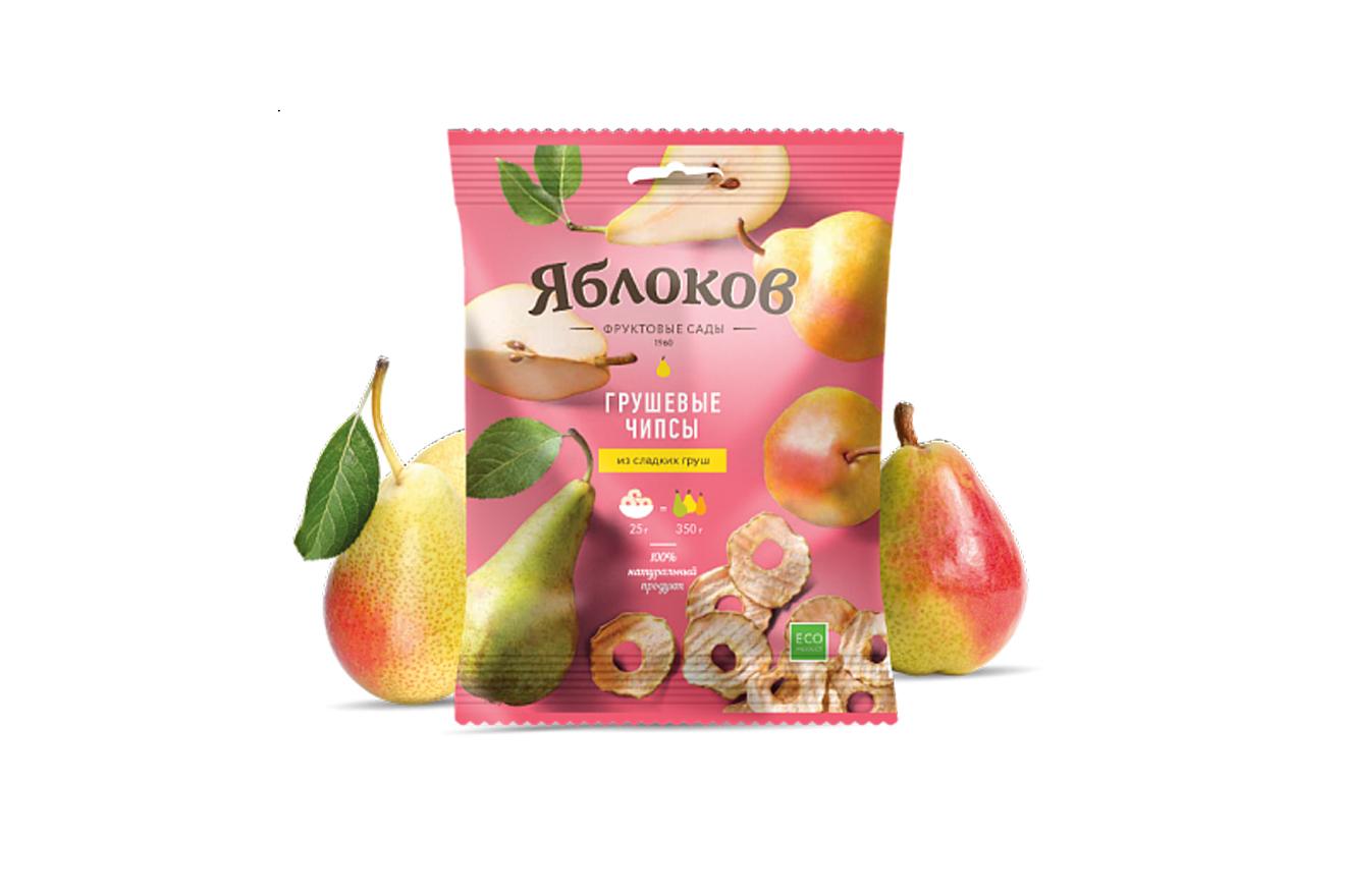 Чипсы Яблоков грушевые, 25 гр., флоу-пак