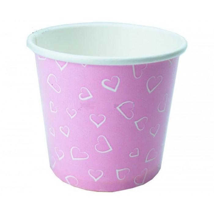 Креманка Папирус Сердца бумажная для мороженого 150 мл. 50 шт.