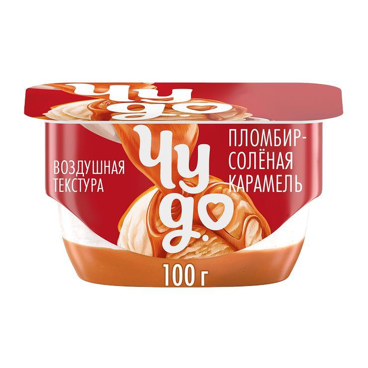 Десерт творожный Чудо пломбир соленая карамель 4,2% 100 гр., стакан