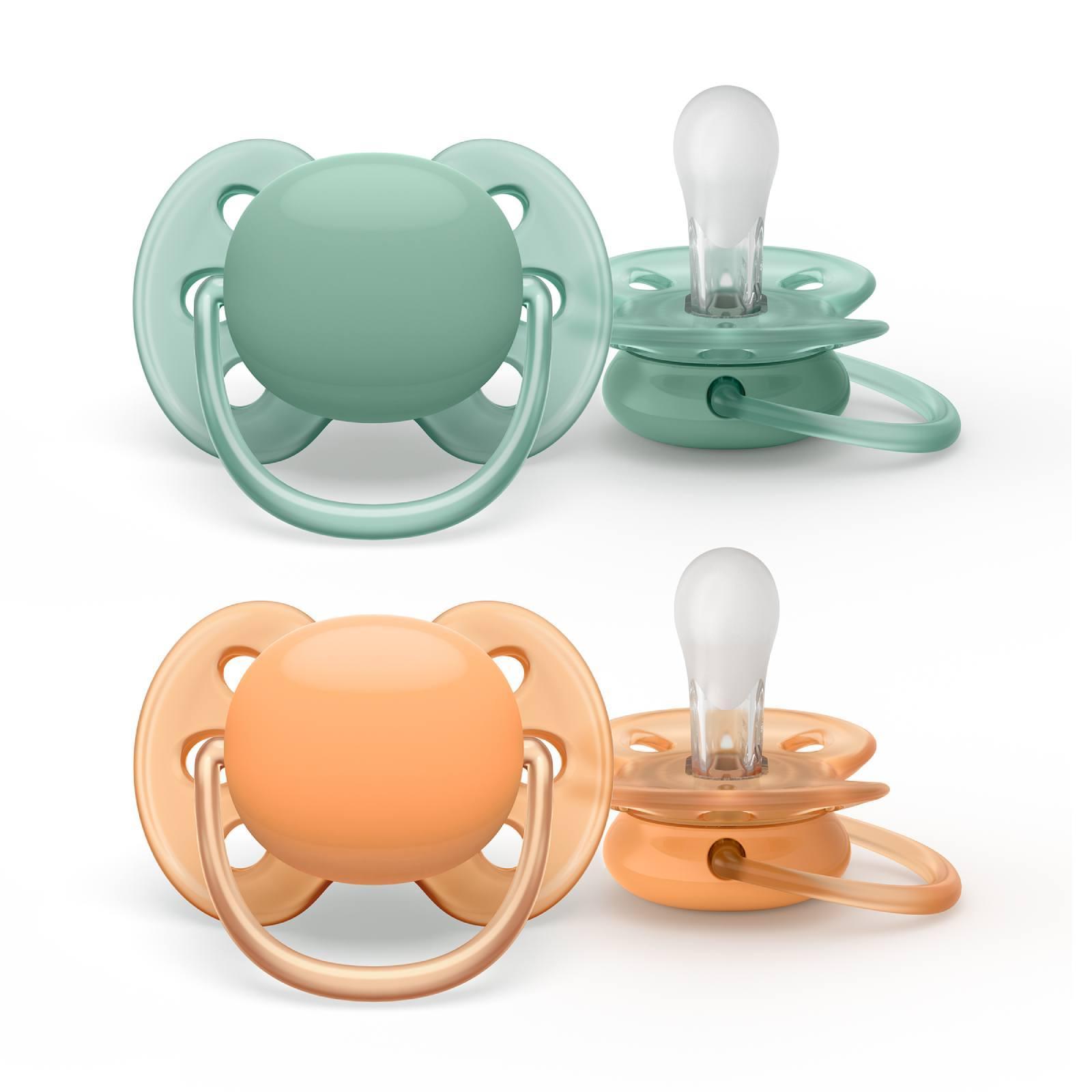 Пустышка силиконовая Philips Avent ultra soft SCF091/03 с футляром, 0-6 мес, 2 шт., ПЭТ
