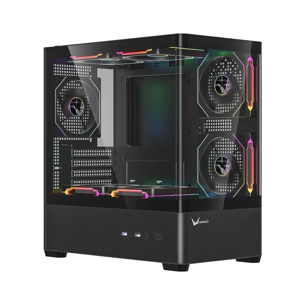 Корпус mATX Formula Crystal U1M Cosmic, Mini-Tower, без БП, черный