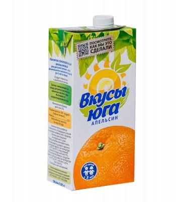 Напиток сокосодержащий Вкусы Юга апельсиновый для питания детей дошкольного и школьного возраста, 950 мл., картон