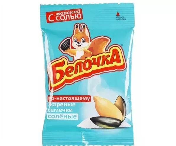 Семечки Белочка подсолнечные с морской солью, 35 гр., флоу-пак