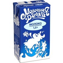Молоко 1,5%, Молочная Речка, 973 гр., тетра-пак