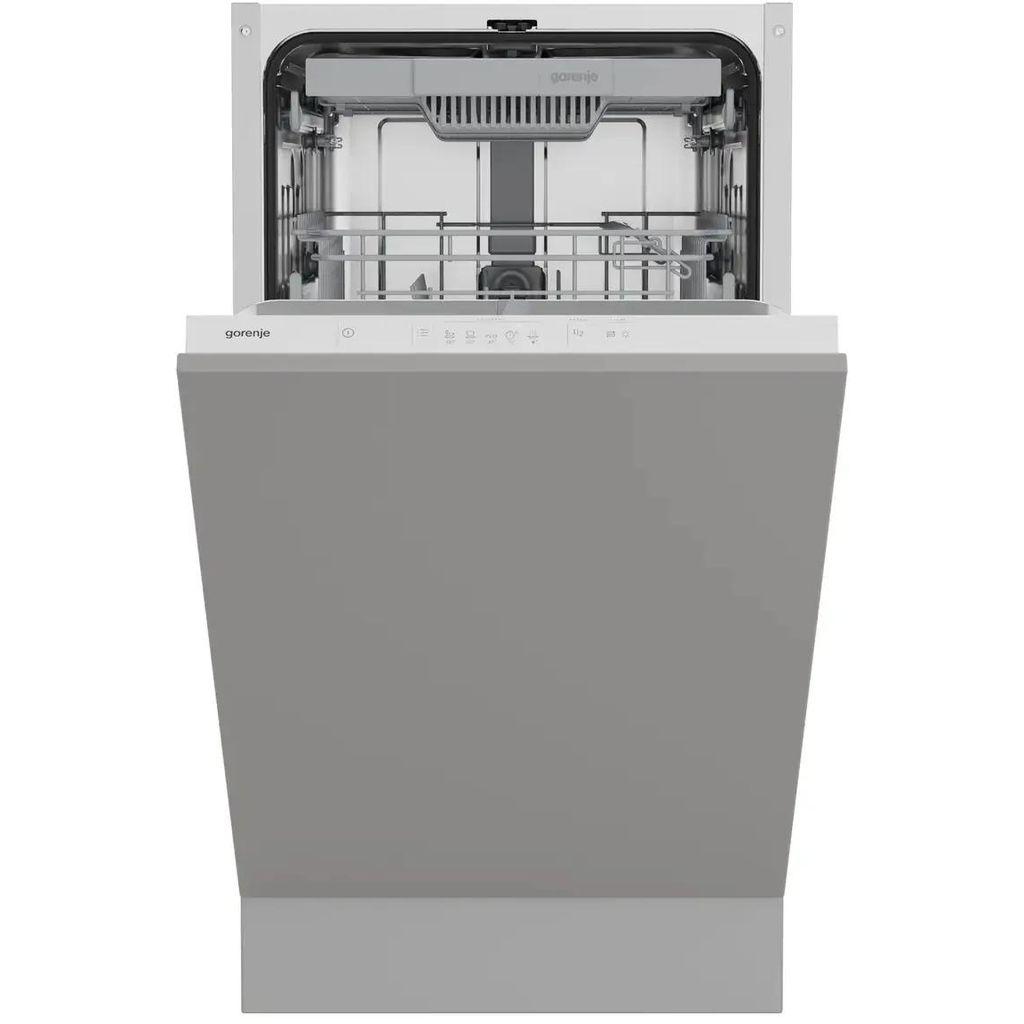 Встраиваемая посудомоечная машина Gorenje GV523E10WE, узкая, ширина 44.8см, полновстраиваемая, загрузка 11 комплектов, нержавеющая сталь