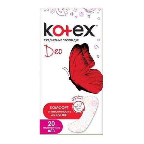 Kotex ежедневные ультратонкие прокладки ,део 20шт