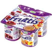 Йогурт Fruttis вишня персик маракуйя 8% 115 гр., стакан