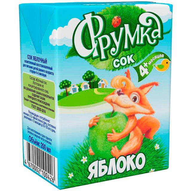 Сок Фрумка яблоко 200 мл., тетра-пак
