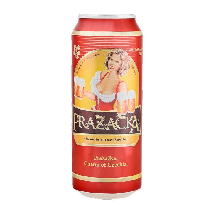 Пиво классическое светлое Prazacka 4% 500 мл., ж/б