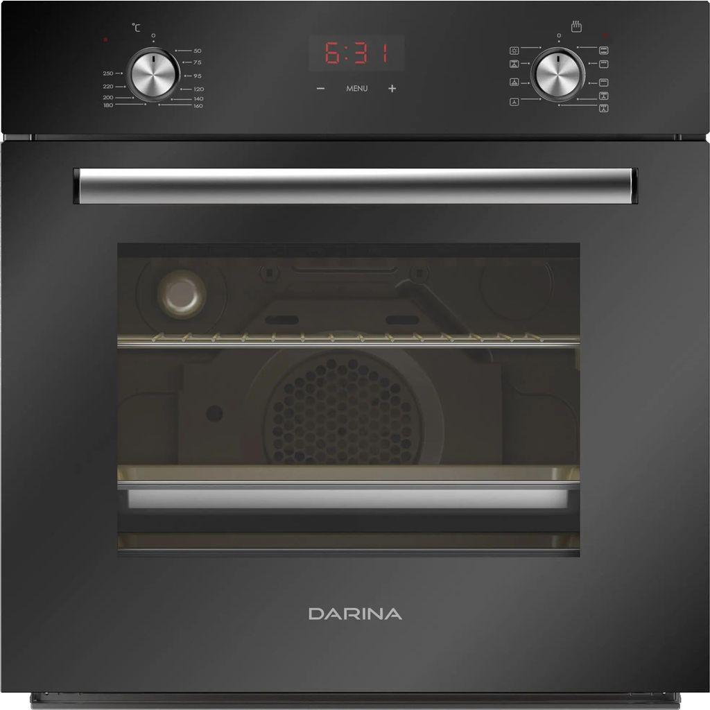 Духовой шкаф электрический Darina 2V5 BDE 112 708 B, 65л, дверца с 2 стеклами, черный/стекло черное