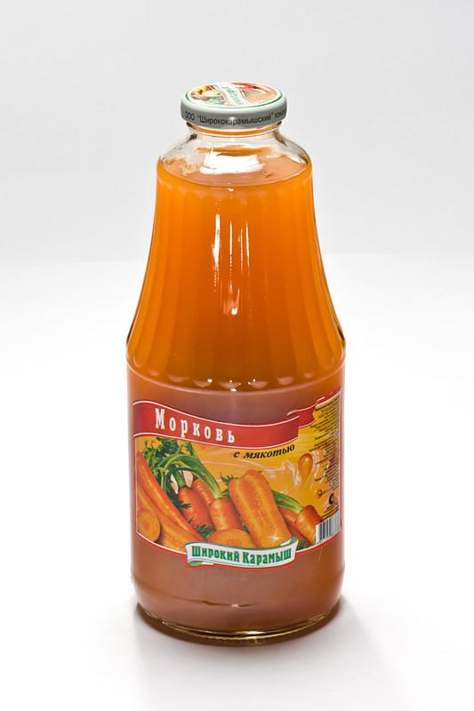 Сок Широкий Карамыш морковный, 1 л., стекло