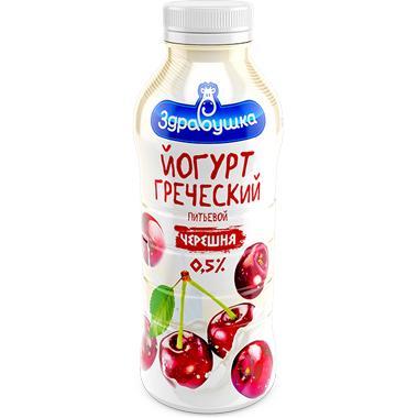 Йогурт Греческий Черешня 0,5%, Здравушка, 430 гр, ПЭТ