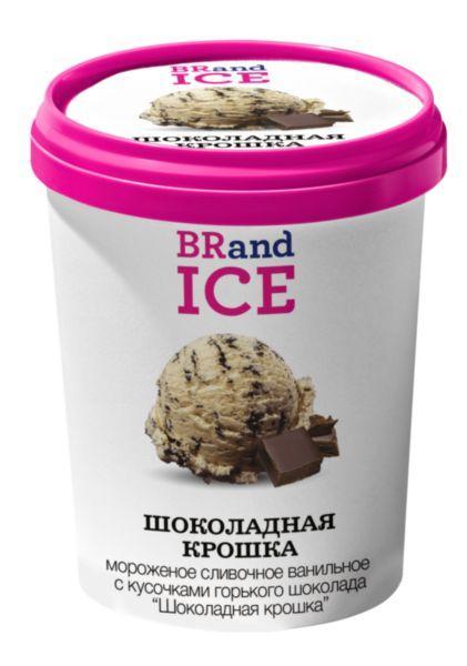 Мороженое пломбир BRandICE сливочное brand ice шоколадная крошка ванильное 500 мл, пластиковое ведро
