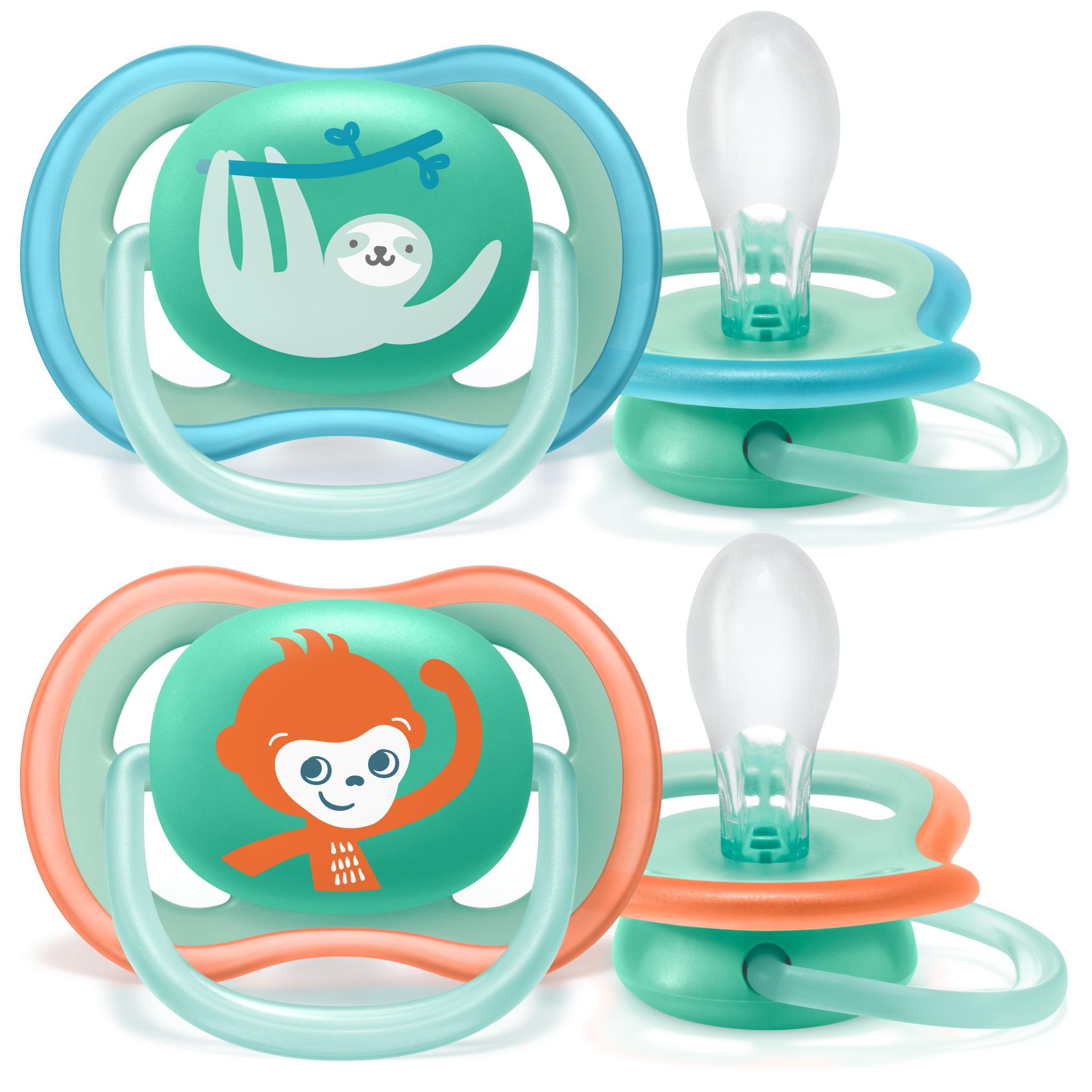 Пустышка силиконовая Philips Avent ultra air SCF349/21 с футляром, 2 шт, 18 мес+, ПЭТ