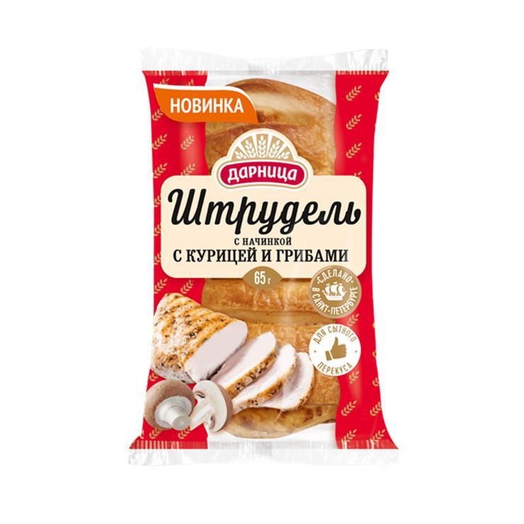 Штрудель Дарница с курицей и грибами 65 гр., флоу-пак