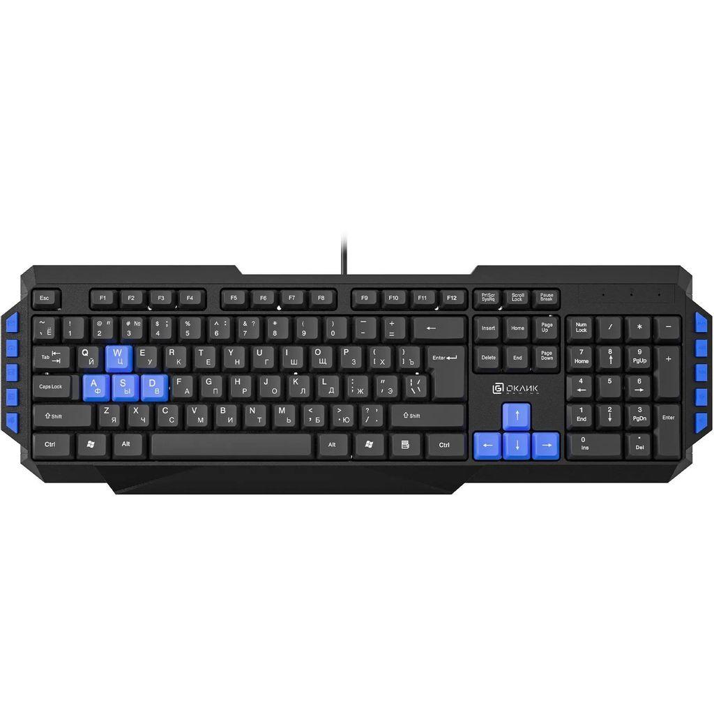 Клавиатура OKLICK 750G FROST WAR, проводная, USB, мембранная, черный [337452]