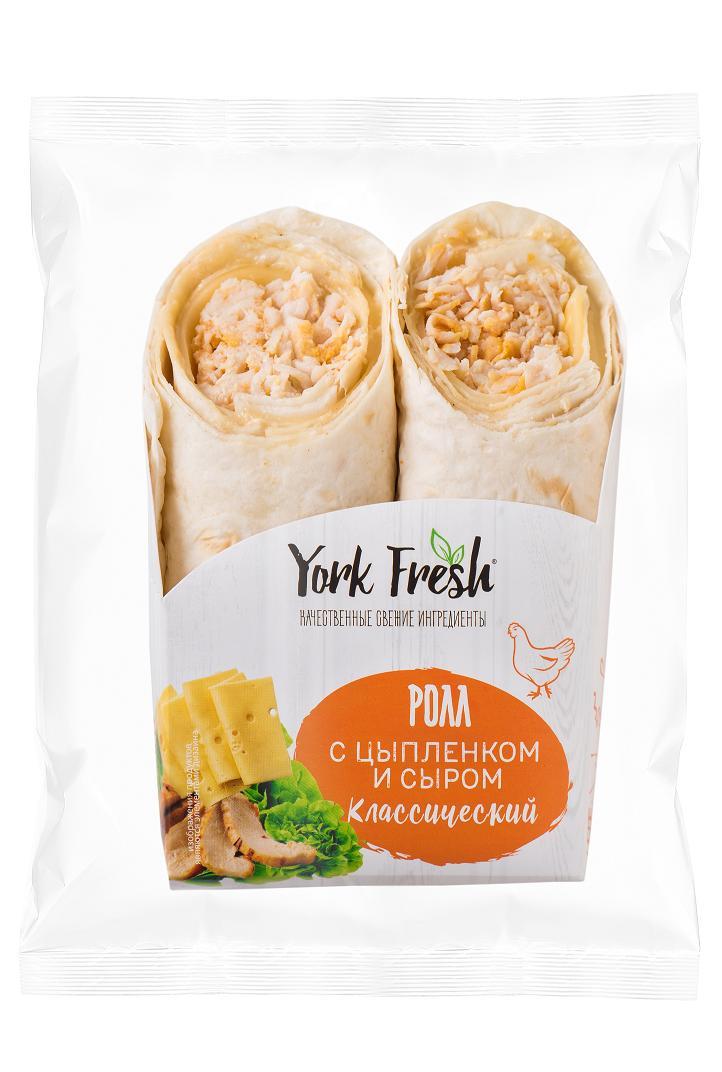 Ролл YORK FRESH с цыпленком и сыром 150 гр., флоу-пак