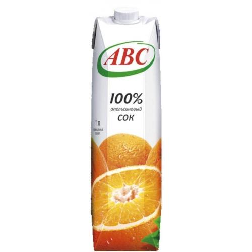 Сок АВС апельсин 100% восстановленный 1 л., тетра-пак