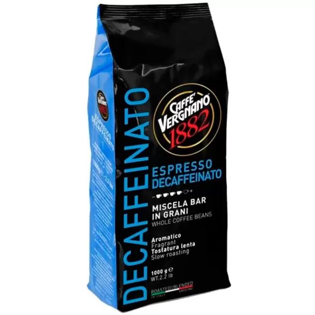 Кофе в зернах Caffe Vergnano 1882 Decaffeinato 1 кг., в/у