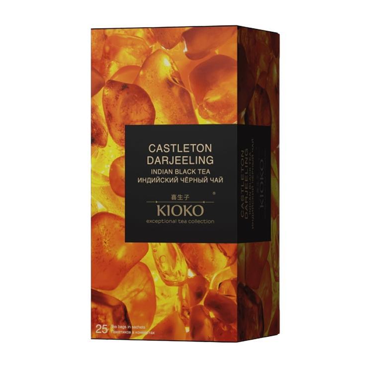 Чай KIOKO castleton darjeeling чёрный листовой индийский 25 пакетиков 50 гр., картон