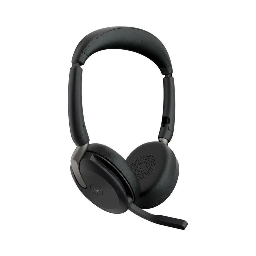 Гарнитура Jabra Evolve2 65 Flex MS, для компьютера/мобильных устройств, накладные, Bluetooth, черный [26699-999-899]