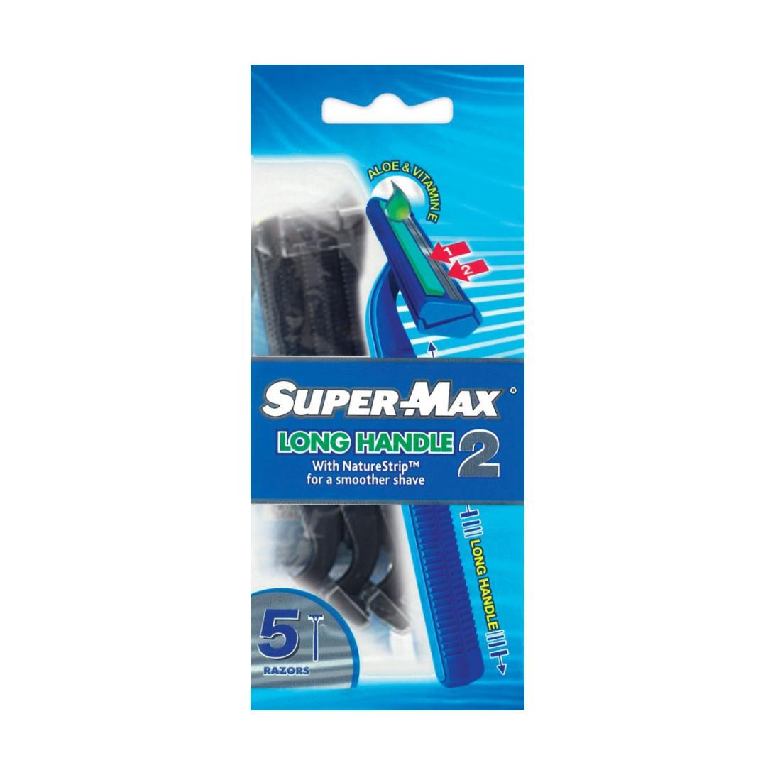 Станок для бритья Super-Max Long Handle with Nature Strip 5шт