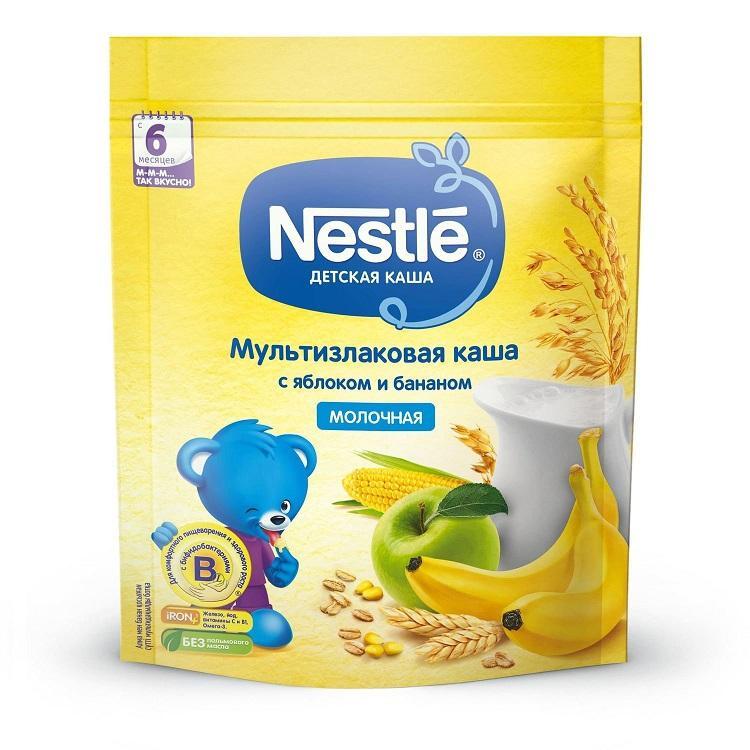 Каша Nestle молочная злаки яблоко банан 220 гр., дой-пак